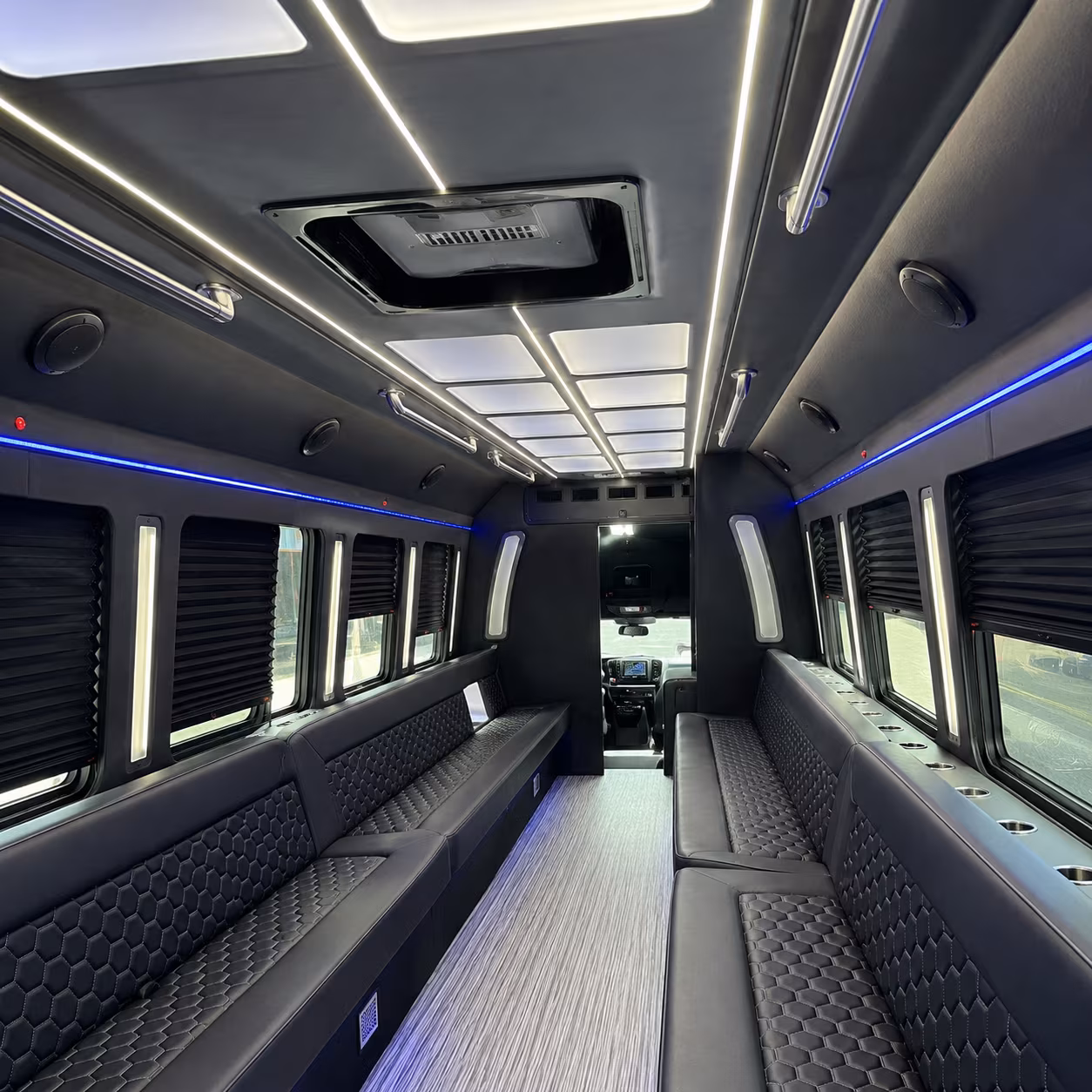 new bedford party bus rental interior